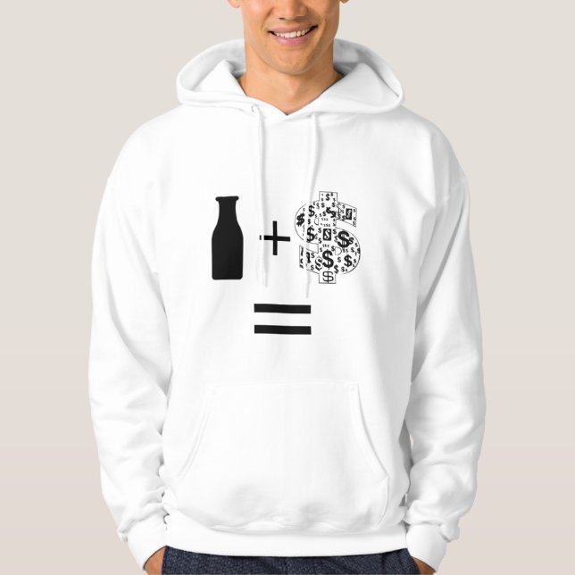 Dollarzeichen, SCHWARZE MILCHFLASCHE, +, = Hoodie (Vorderseite)