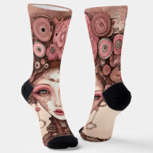 DOLLFACE STEAMPUNK Nachhaltige Premium-Crew-Socke