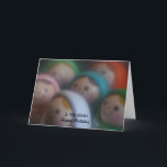Dolls with smily face To My Sister Happy Birthday Karte<br><div class="desc">Russian Dolls with smily des stirnseitigen und different coloured hats,  pink,  white,  green,  blue,  pink and orange</div>