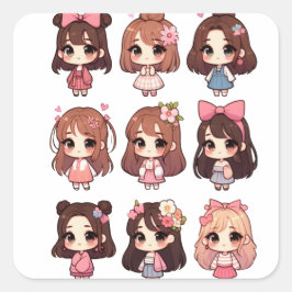 Dolly 1 quadratischer aufkleber