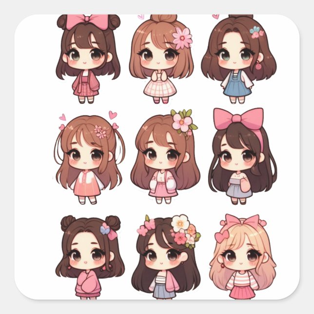 Dolly 1 quadratischer aufkleber (Vorderseite)