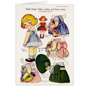 Dolly Dingle macht eine Kleid-Papierpuppe Karte