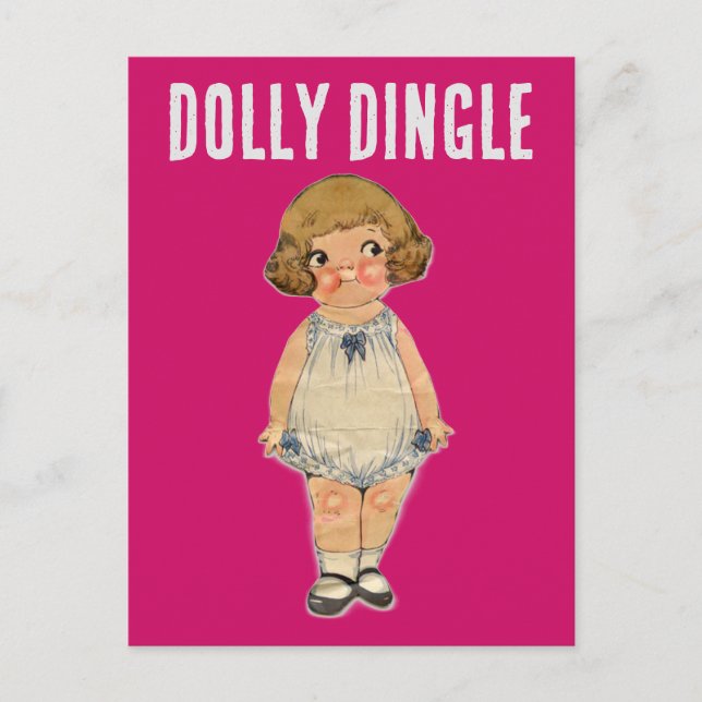 DOLLY DINGLE PAPER DOLL POSTCARD POSTKARTE (Vorderseite)