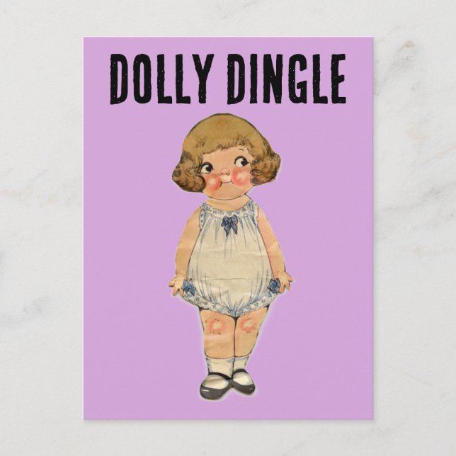 DOLLY DINGLE PAPER DOLL POSTCARD POSTKARTE (Vorderseite)