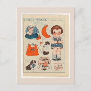 DOLLY DINGLE PAPIERPUPPEN POSTKARTE