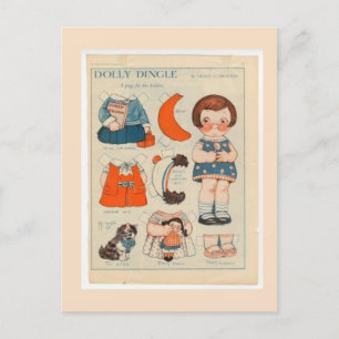 DOLLY DINGLE PAPIERPUPPEN POSTKARTE