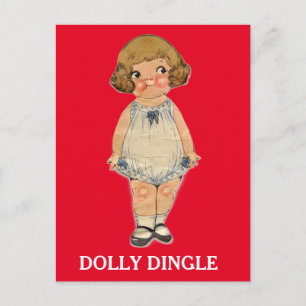 DOLLY DINGLE VINTAGE-CARToon-MÄDCHEN-POSTKARTE Postkarte