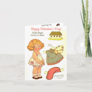 Dolly Dingle Zwei Papierpuppen Valentinskarten Feiertagskarte