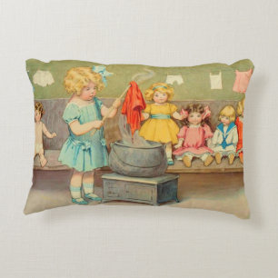 Dolly Laundry Girl Vintage Spielpuppen Niedlich Dekokissen