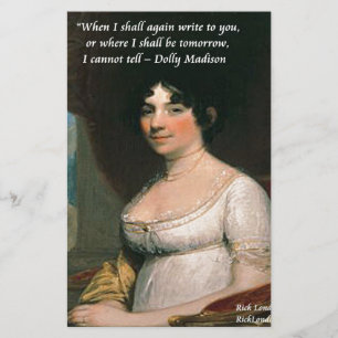 Dolly Madison & Berühmter Wo ich sein werde Zitat Briefpapier