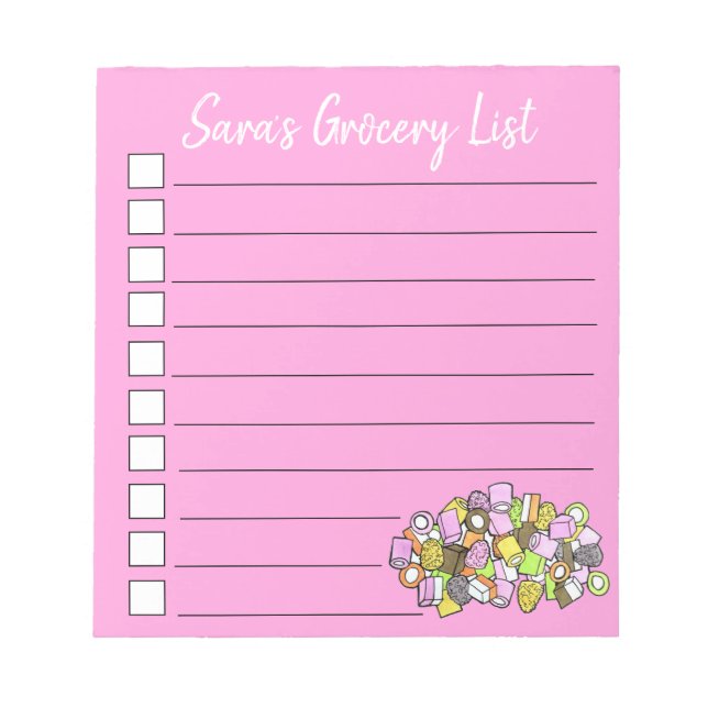 Dolly Mixture UK British Fondant Confection Candy Notizblock (Vorderseite)