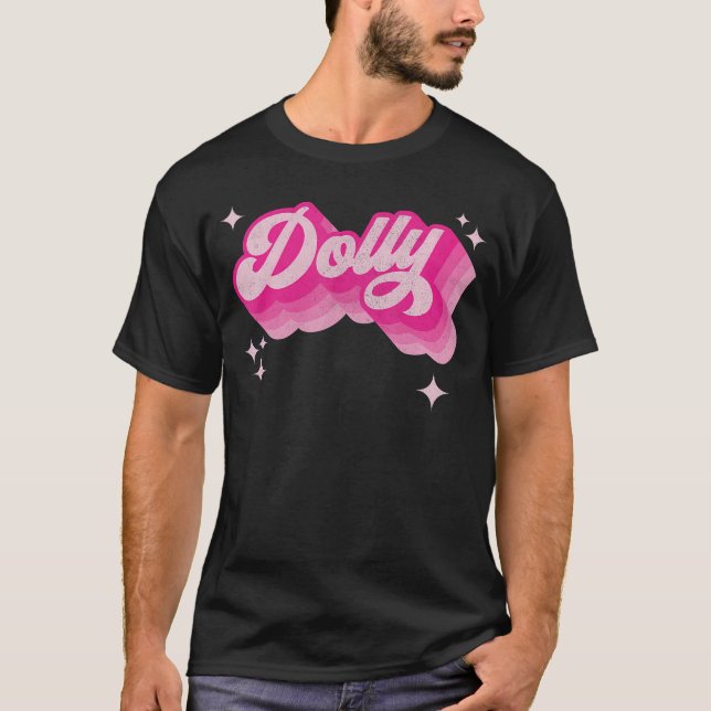 Dolly Vorname Girl 70er Personalisiert T-Shirt (Vorderseite)