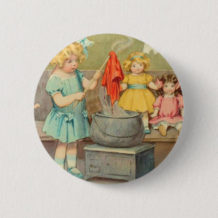 Dolly Wäsche Girl Vintag Playing Puppen Niedlich Button