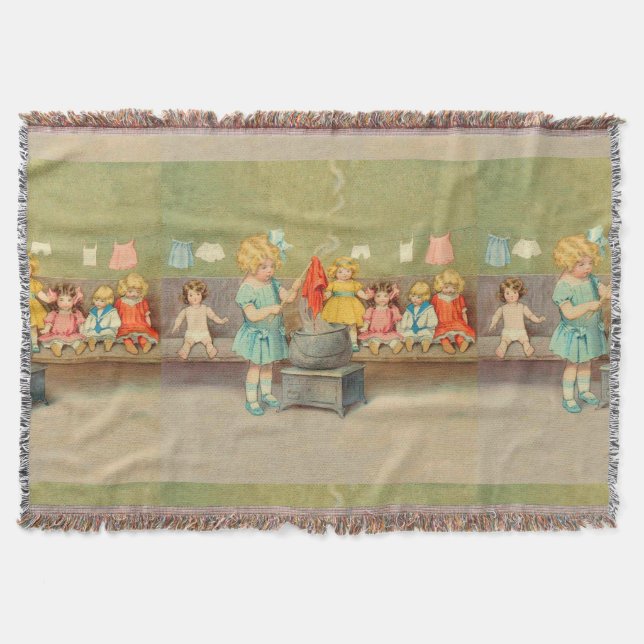 Dolly Wäsche Girl Vintag Playing Puppen Niedlich Decke (Vorderseite)