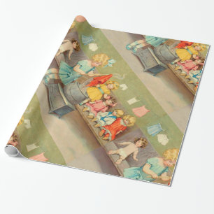 Dolly Wäsche Girl Vintag Playing Puppen Niedlich Geschenkpapier