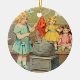 Dolly Wäsche Girl Vintag Playing Puppen Niedlich Keramik Ornament