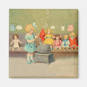 Dolly Wäsche Girl Vintag Playing Puppen Niedlich Magnet