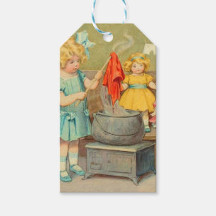 Dolly Waschmädchen Vintage Spielpuppen Süß Geschenkanhänger