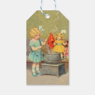 Dolly Waschmädchen Vintage Spielpuppen Süß Geschenkanhänger