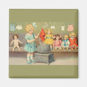 Dolly Waschmädchen Vintage Spielpuppen Süß Magnet