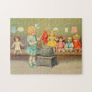Dolly Waschmädchen Vintage Spielpuppen Süß Puzzle
