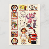 DollyDingle Kitty Paper Dolls Weihnachten