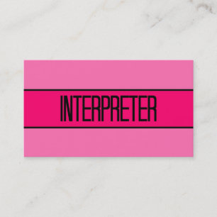 Dolmetscher Baby and Hot Pink Business Card Visitenkarte