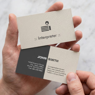Dolmetscher Einfach Elegant Professionell Visitenkarte