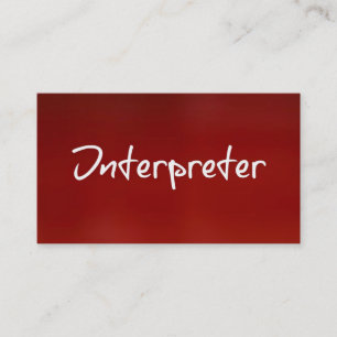 Dolmetscher Red Business Card Visitenkarte