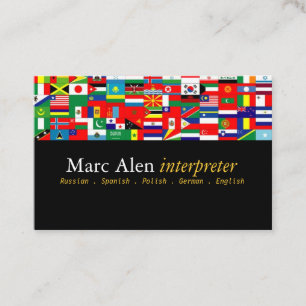 Dolmetscher Translator Business Card Visitenkarte