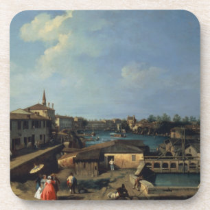 Dolo auf dem Brenta (Öl auf Leinwand) Untersetzer