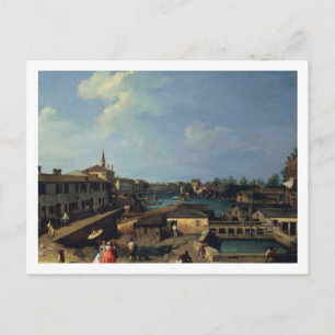 Dolo auf der Brenta (Öl auf Leinwand) Postkarte