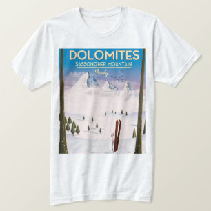 Dolomit Sassongher Gebirgsitalien-Reiseplakat T-Shirt