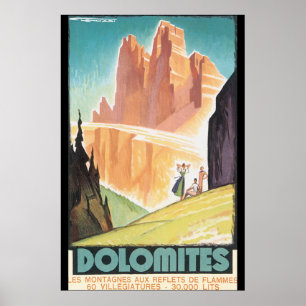 Dolomit-Vintages Reise-Plakat Poster