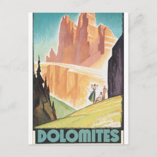 Dolomit-Vintages Reise-Plakat Postkarte