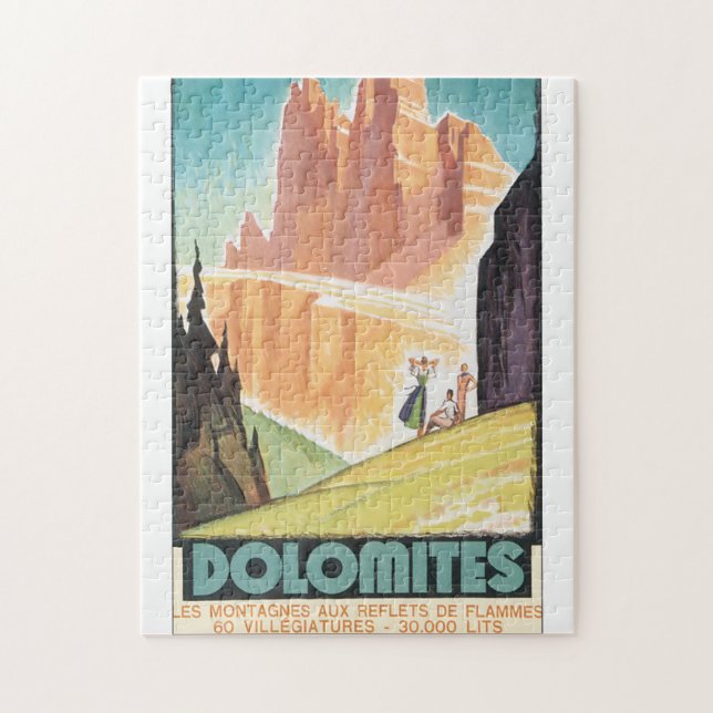 Dolomit-Vintages Reise-Plakat Puzzle (Vertikal)