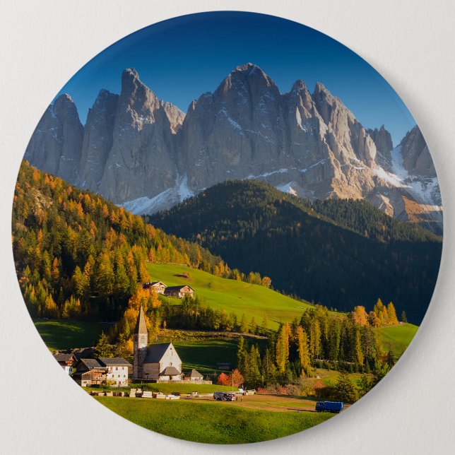 Dolomitdorf im Fallknopf Button (Vorderseite)
