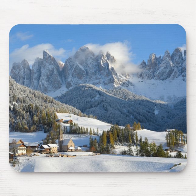 Dolomitdorf in Winter mousepad (Vorne)