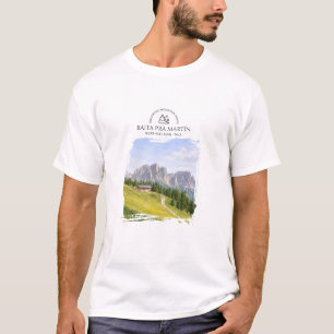 Dolomiten Alpenhütte Aquarell Natur Landschaft T-Shirt