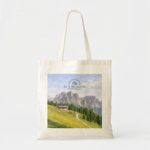 Dolomiten Alpenhütte Aquarell Natur Landschaft Tragetasche