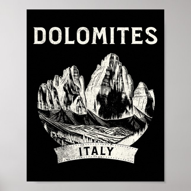 Dolomiten Berg Italien Wandern Klettern  Poster (Vorne)