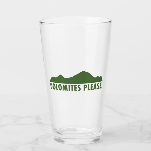Dolomiten Bitte Glas (Vorderseite)