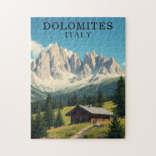 Dolomiten Italien Illustration Reisepuzzle Puzzle