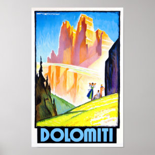 Dolomiten Italien Jahrgang Reise Poster