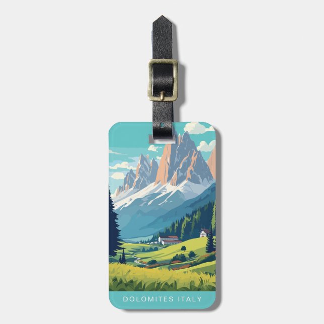 Dolomiten Italien Reise Gepäckanhänger (Vorderseite vertikal)