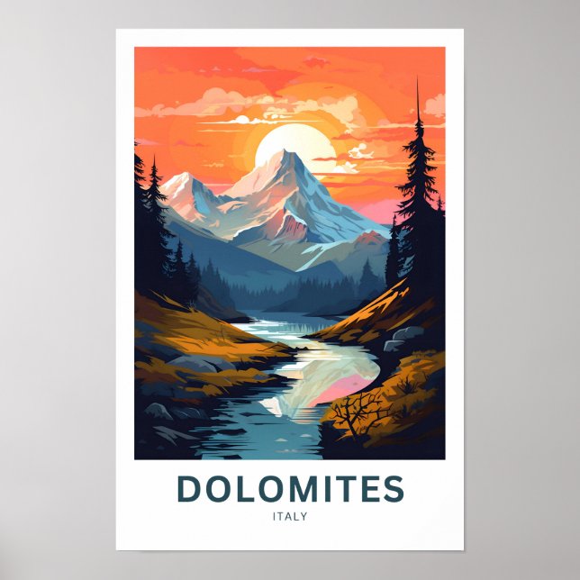 Dolomiten Italien Reisedrucke Poster (Vorne)