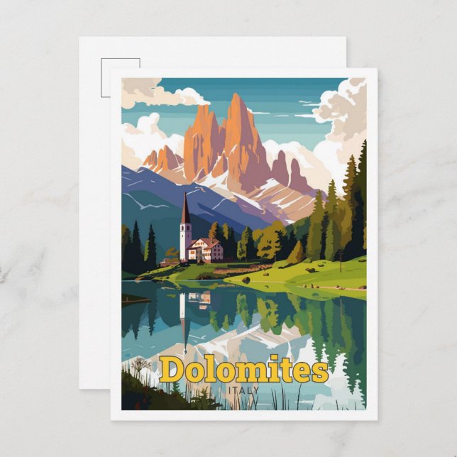Dolomiten Italien Reisen Kunst, Dichtung und Musik Postkarte (Vorne/Hinten)