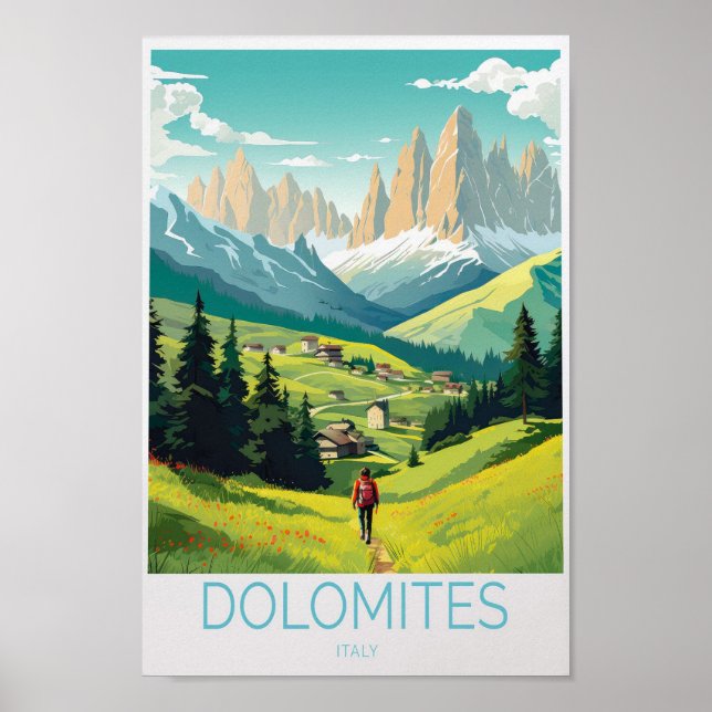 Dolomiten Italien Reiseplakat Poster (Vorne)