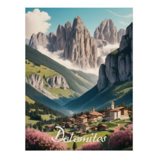 Dolomiten Italien Reiseplakat Poster