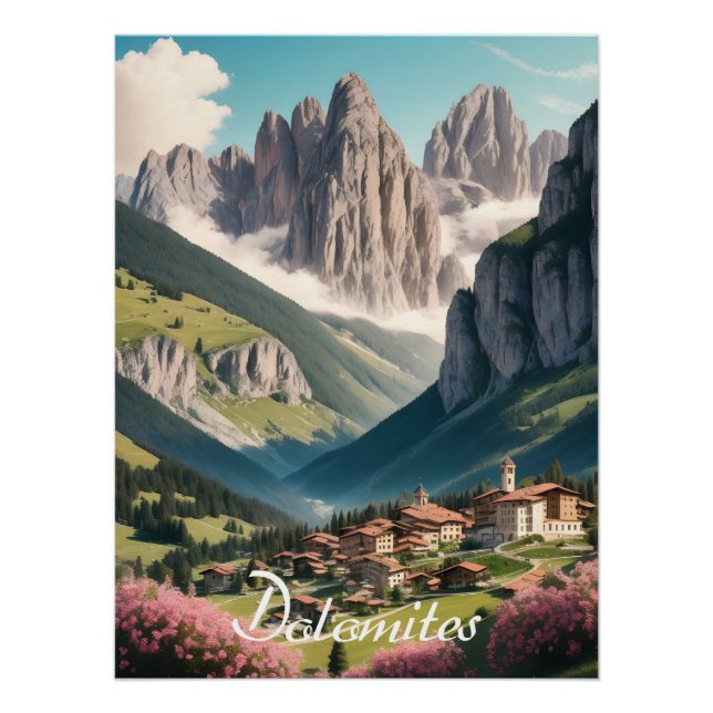 Dolomiten Italien Reiseplakat Poster (Vorderseite)